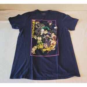 Funimation Blue My Hero Academia Graphic Anime Print T-shirt Size M
